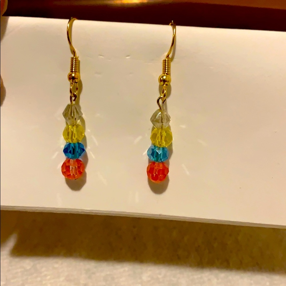 Handmade gold wire earrings.